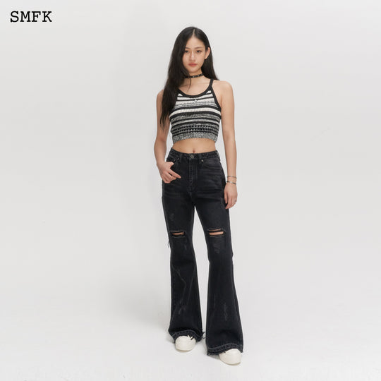 Wilderness Black and White Knitted Vest