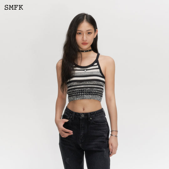 Wilderness Black and White Knitted Vest