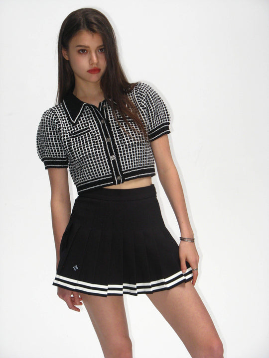 Compus Black and White Checkered Polo