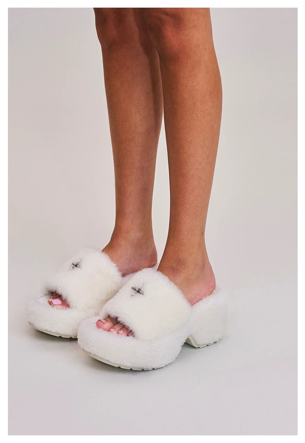 COMPASS MODE WOOL SHEARLING UNITY SLIPPER/HIGH/WHITE/S0004WF