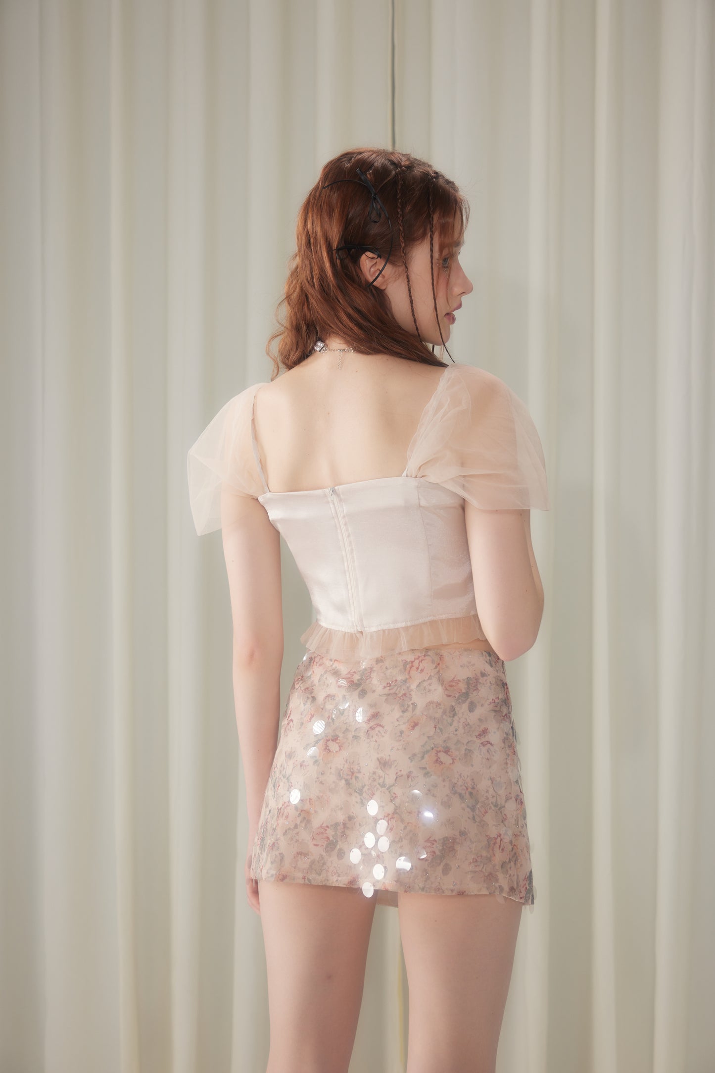 Flower Sequin Skirt