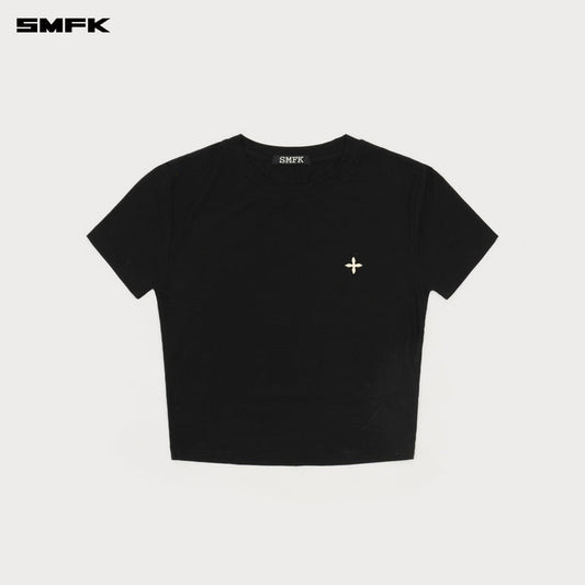 COMPASS HUG EMBRACE TIGHT ATHLETIC TEE WILDERNESS BLACK