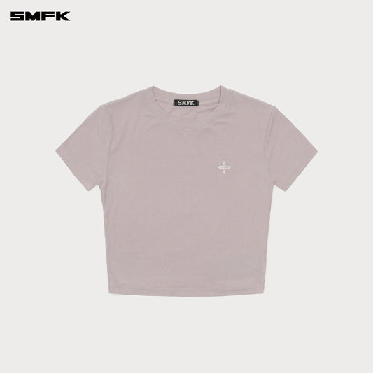 COMPASS HUG EMBRACE SKINNY SPORT TEE DUSTY GRAY