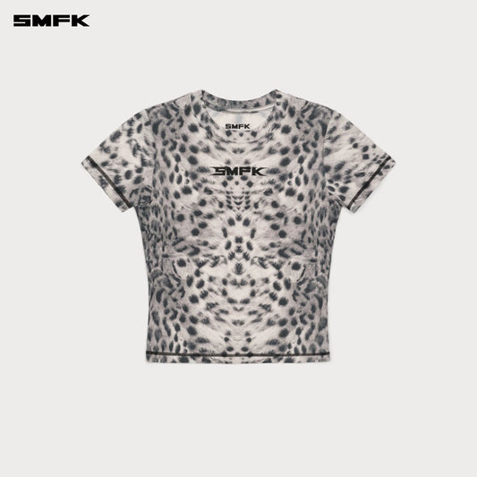 FUTURE X FUTURE RIPPLE SPORT SLIM TEE WHITE LEOPARD