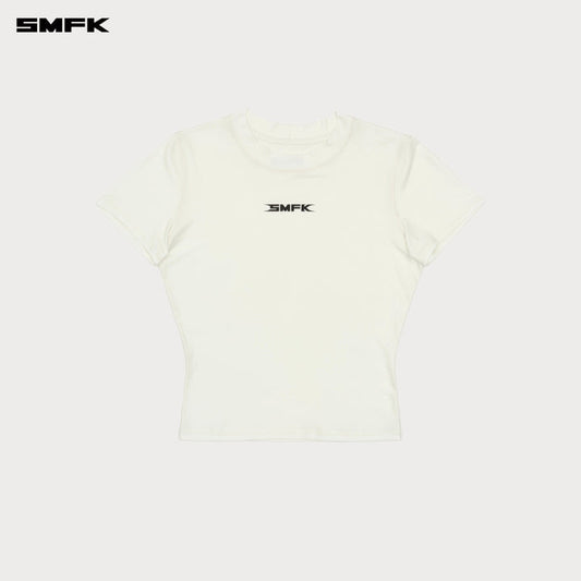 FUTURE RIPPLE WAIST CINCHING SPORT TEE SNOW MOUNTAIN WHITE