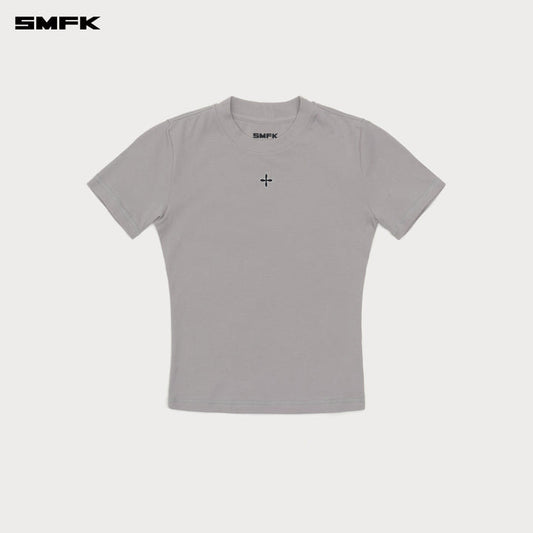COMPASS CROSSHATCH WAIST TEE DUSTY GRAY