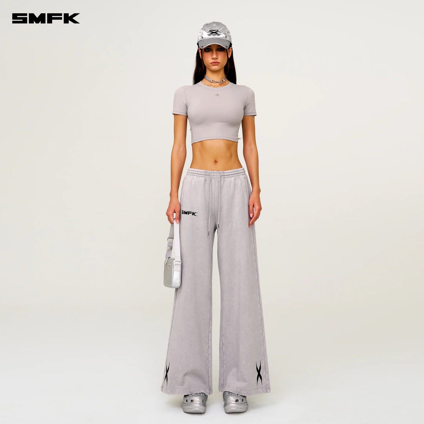 FUTURE GENETICS WIDE LEG SWEATPANTS DUSTY GRAY