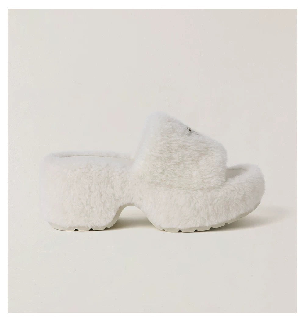 COMPASS MODE WOOL SHEARLING UNITY SLIPPER/HIGH/WHITE/S0004WF