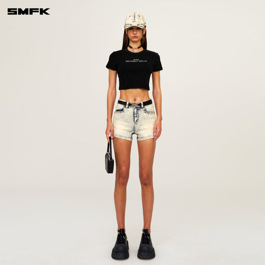 COMPASS DANCER CROSS CLASSIC DANCE COMPANY DENIM SHORTS SNOW WHITE