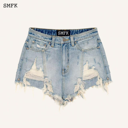 WildWorld ICE BLUE BURNING SHORT JEANS