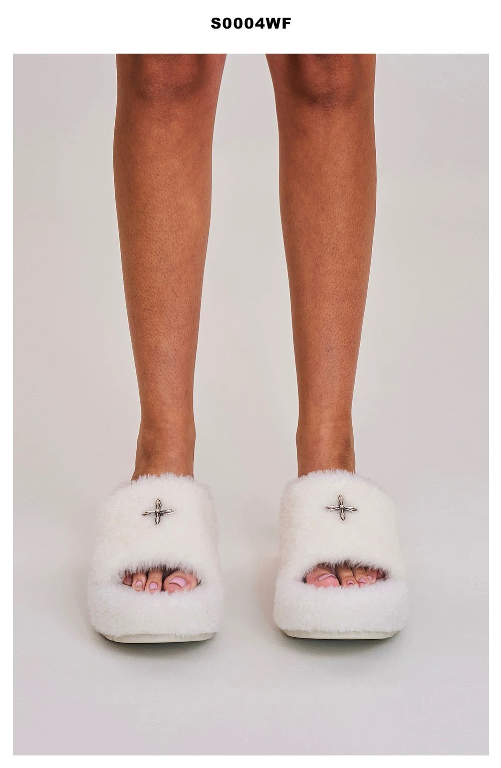 COMPASS MODE WOOL SHEARLING UNITY SLIPPER/HIGH/WHITE/S0004WF