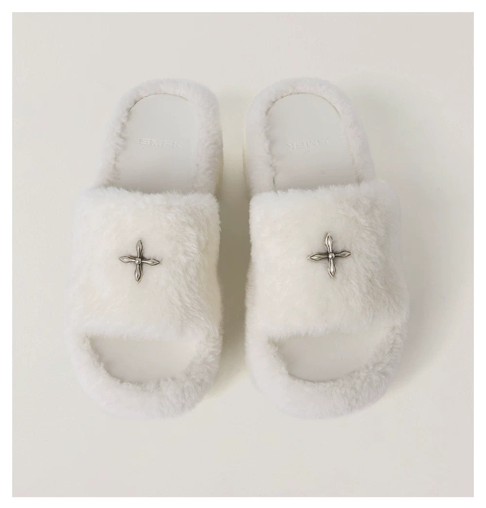COMPASS MODE WOOL SHEARLING UNITY SLIPPER/HIGH/WHITE/S0004WF