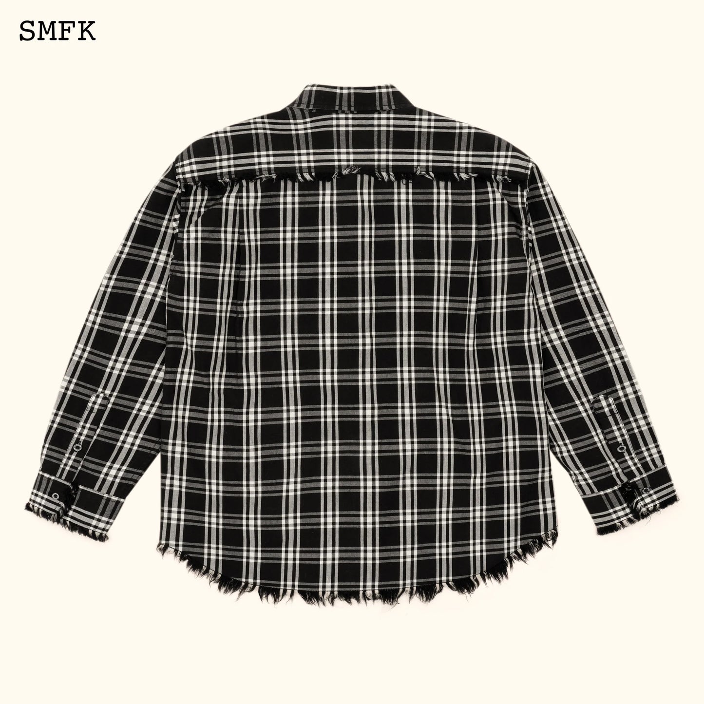 SMFK COMPASS BLACK PLAID WORKWEAR STYLE SHIRT