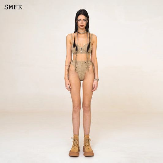 SMFK WILDWORLD STRAY WORKWEAR STYLE BIKINI WHEAT
