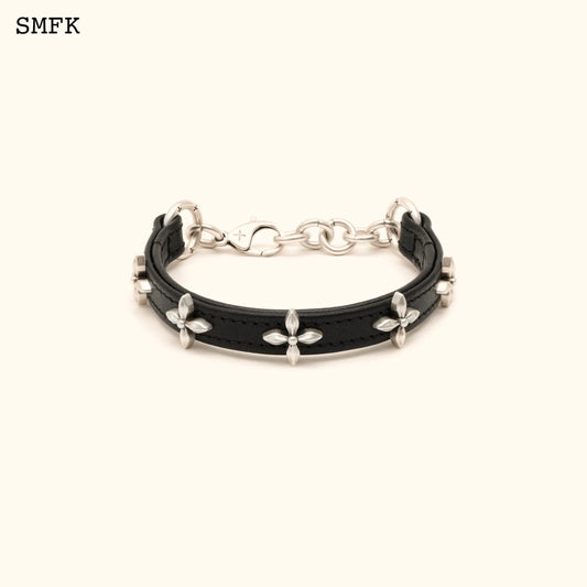 SMFK COMPASS BLACK GARDEN LEATHER ANKLET