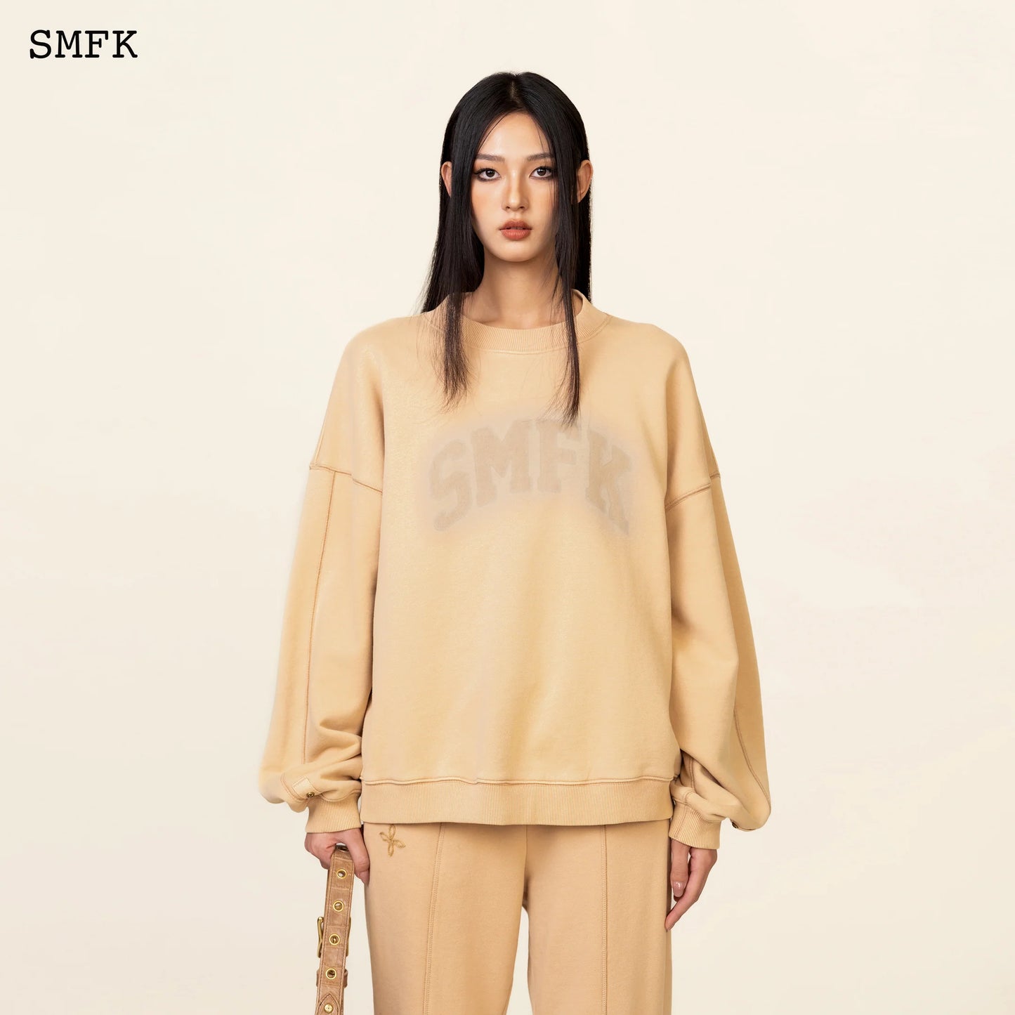 SMFK WILDWORLD DESERT CAMPING OVERSIZE HOODIE IN WHEAT