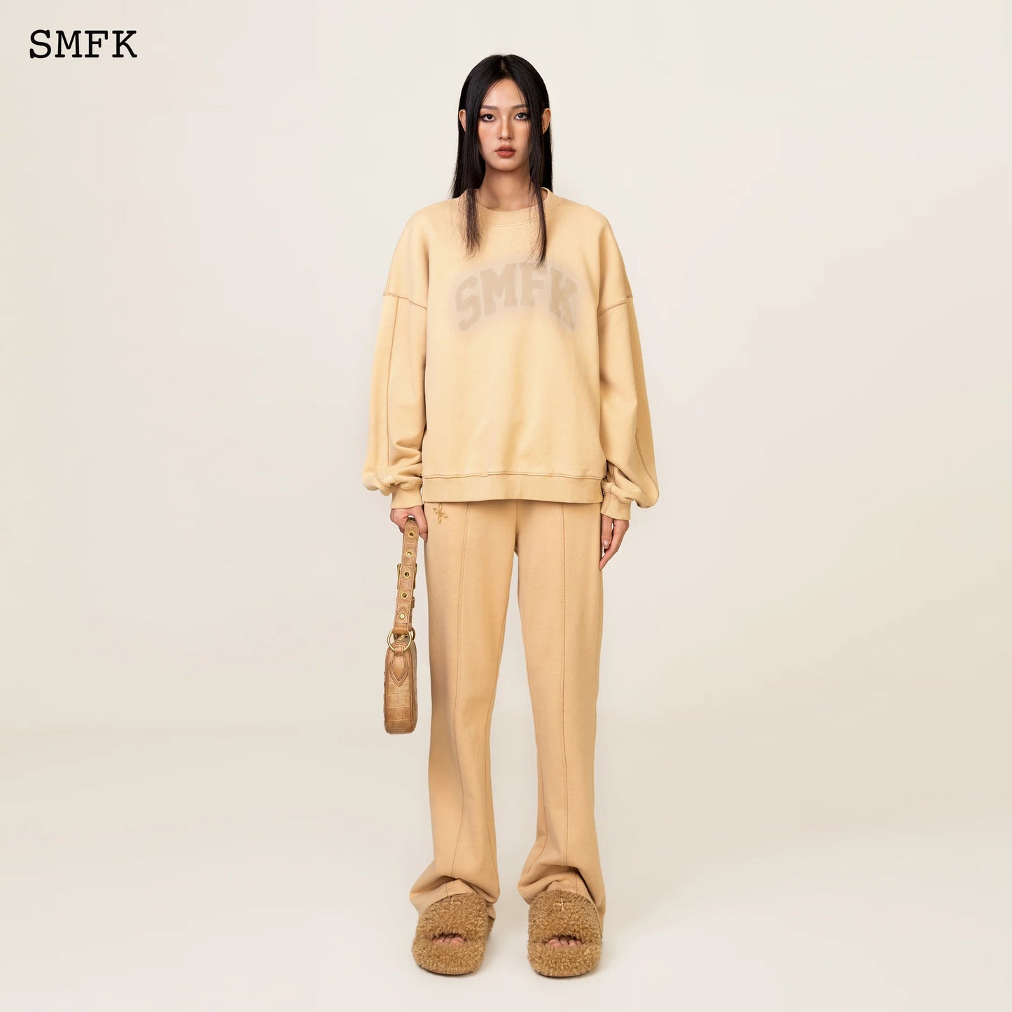 SMFK WILDWORLD DESERT CAMPING OVERSIZE HOODIE IN WHEAT