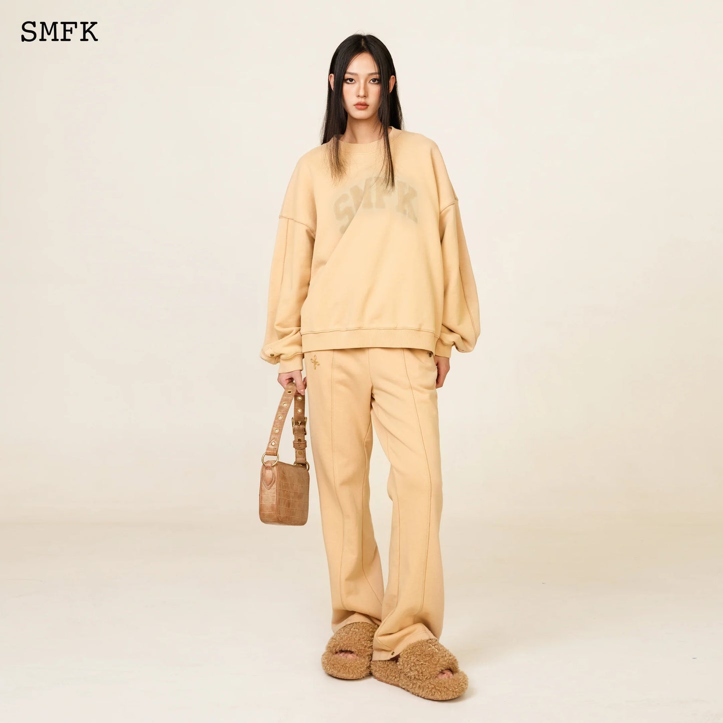 SMFK WILDWORLD DESERT CAMPING OVERSIZE HOODIE IN WHEAT