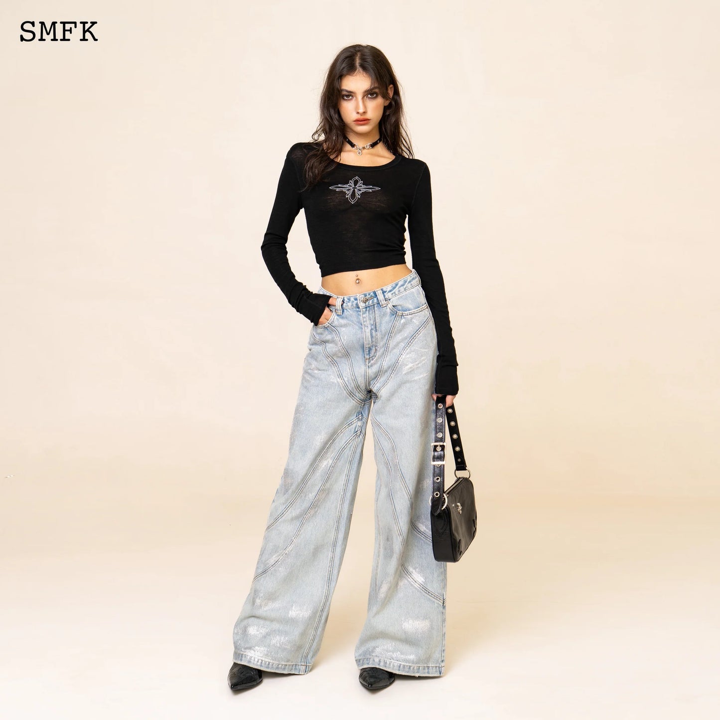 Wildworld Black Dancer Woolen Top