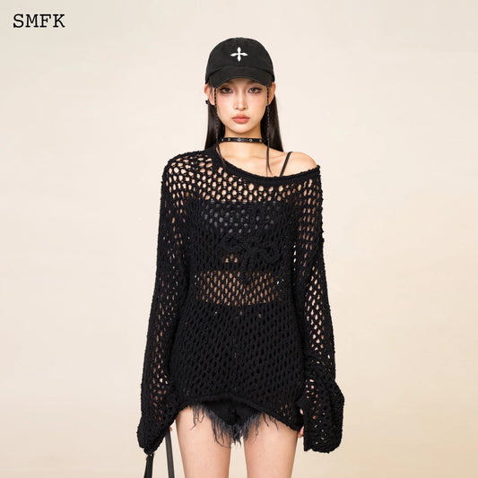 Wildworld Black Spider Web Hoodie Smock