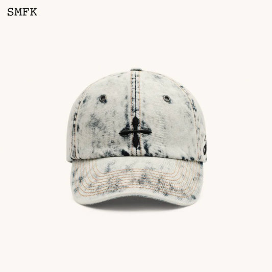 Wildworld Cross Denim Cream Baseball Cap