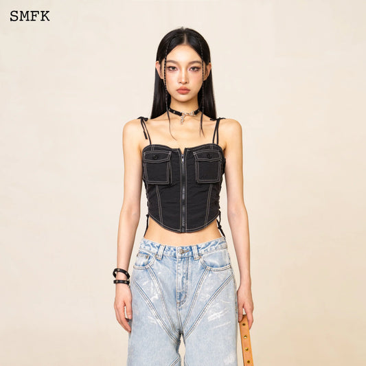 Wildworld Black Stray Paratrooper Corset Tube Top