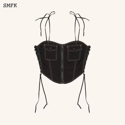 Wildworld Black Stray Paratrooper Corset Tube Top