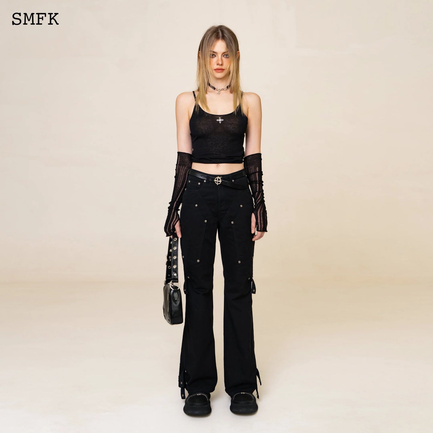 Compass Classic Woolen Knitted Tube Top In Black