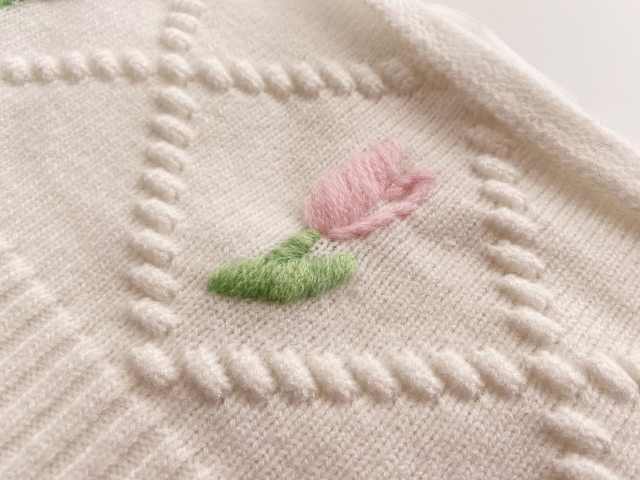 Hand Crochet Tulip Knitting Two-Piece Set