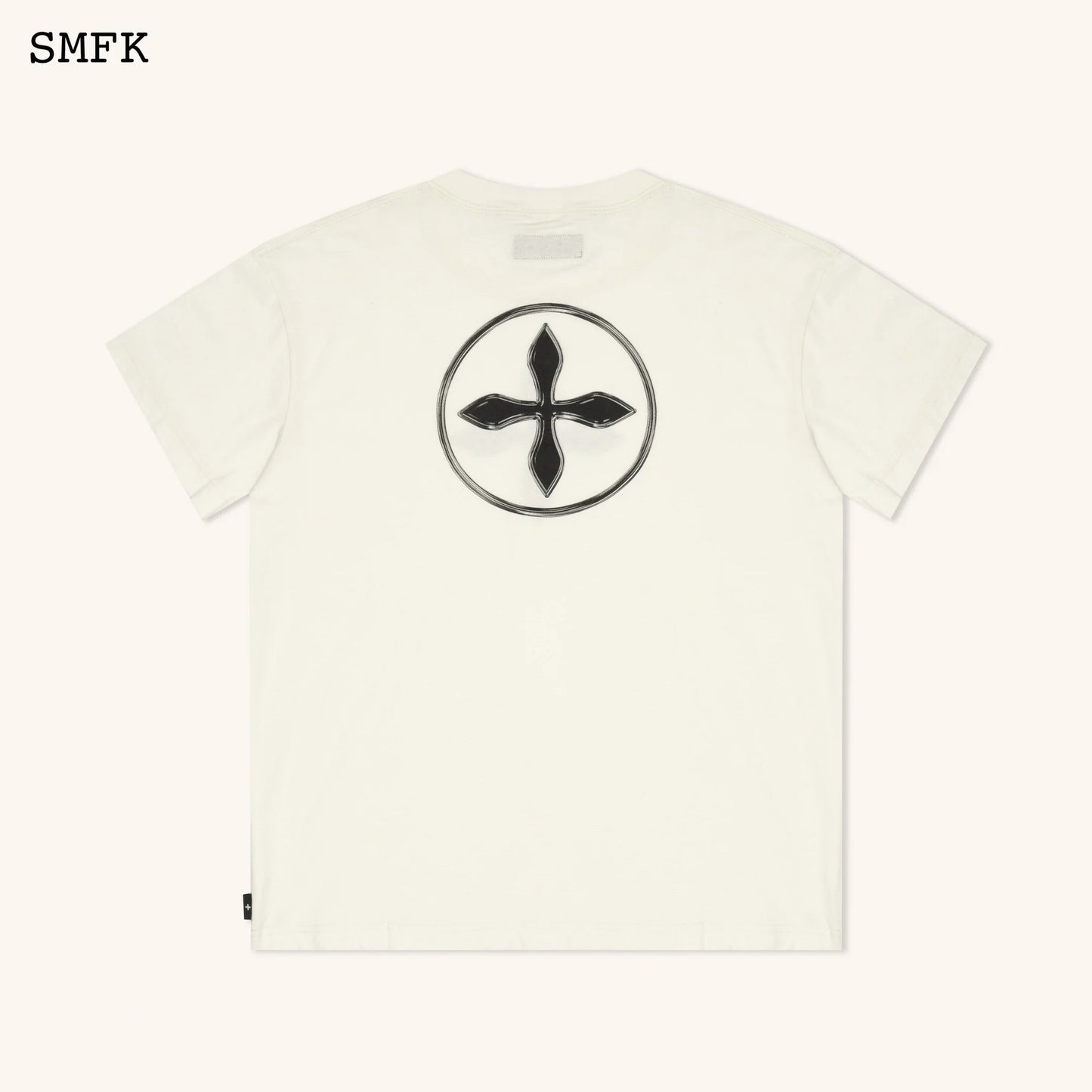 Compass Cross Vintage Oversize Tee In White