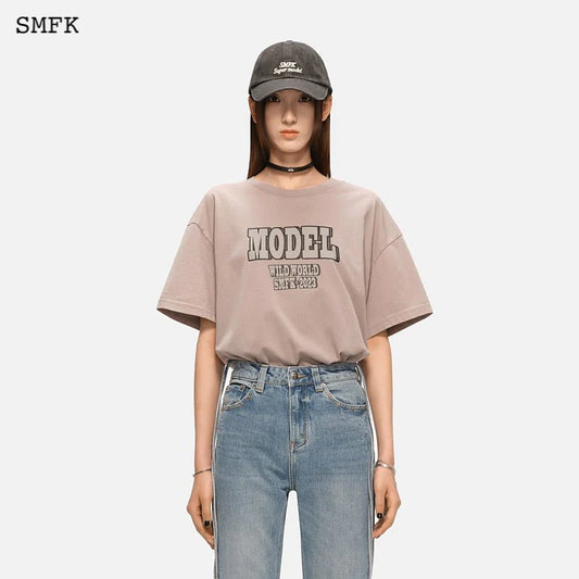 Oversized Model Vintage Tee Forest Grey