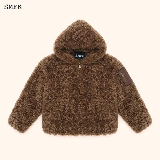 Wildworld Adventure Outdoor Faux Fur Hoodie In Brown