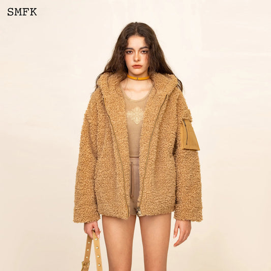 Wildworld Adventure Outdoor Faux Fur Hoodie In Wheat