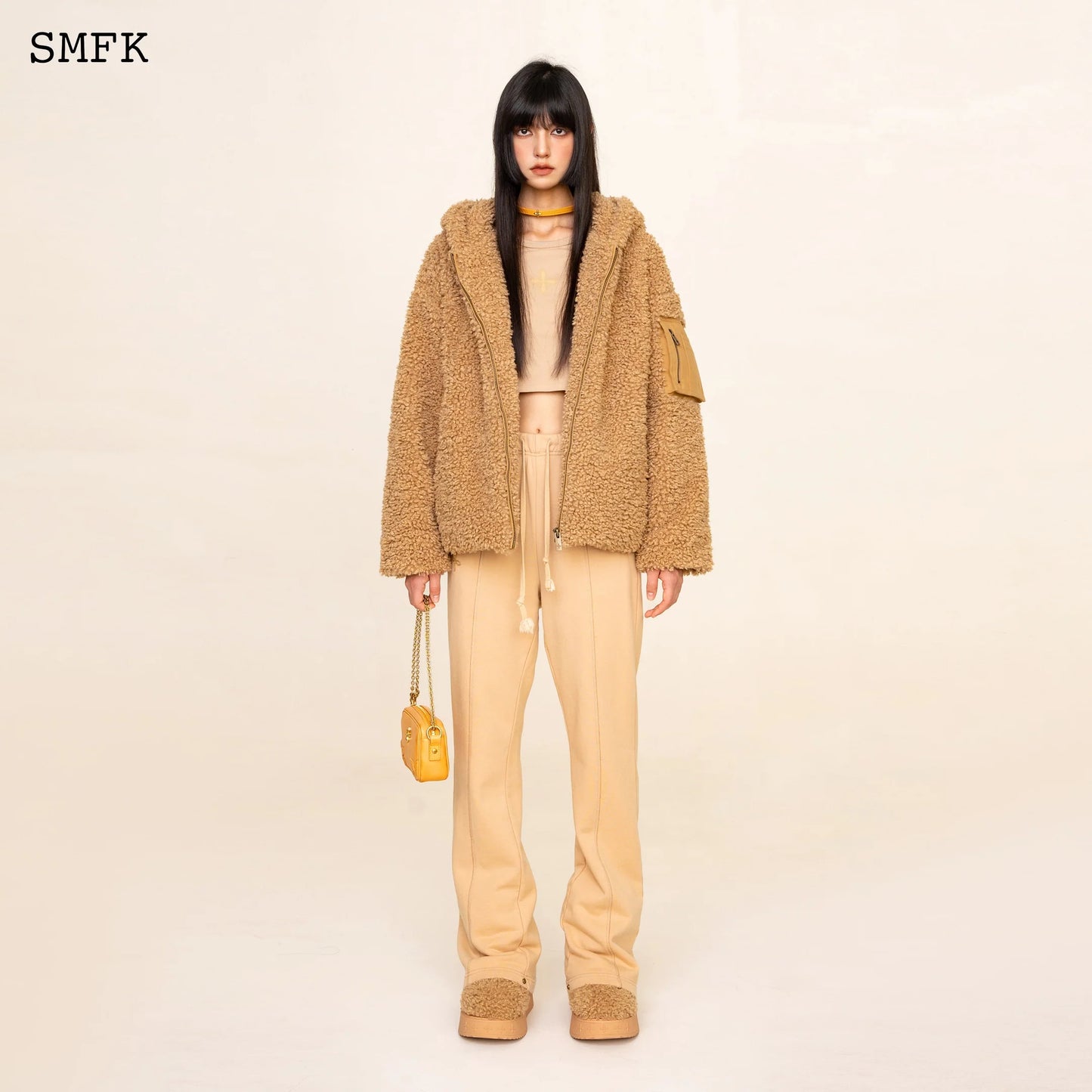 Wildworld Adventure Outdoor Faux Fur Hoodie In Wheat