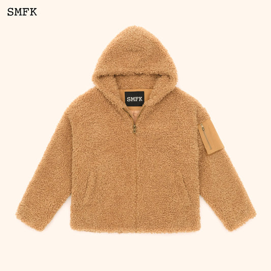 Wildworld Adventure Outdoor Faux Fur Hoodie In Wheat