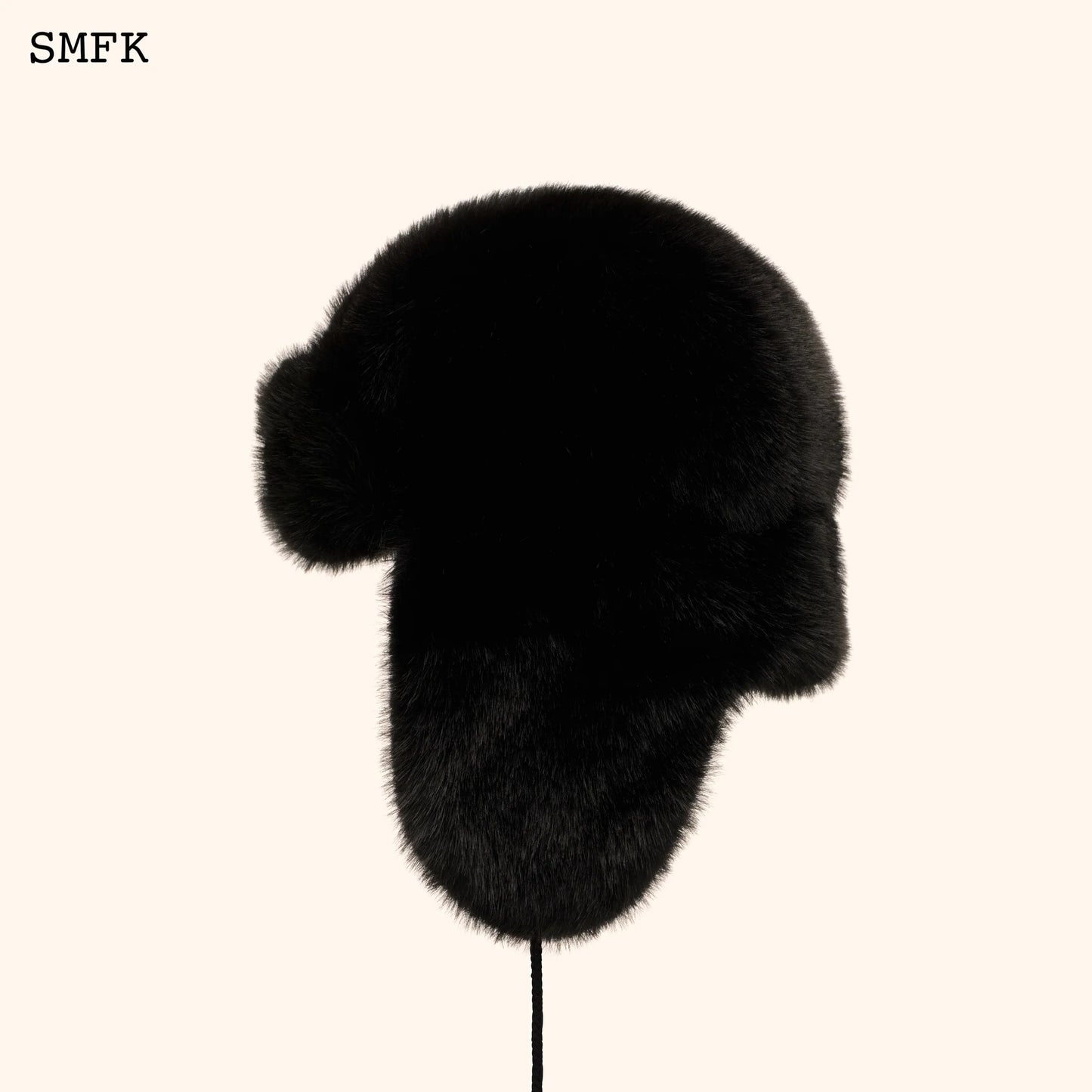 SMFK COMPASS CROSS WINTER FAUX FUR HAT IN BLACK