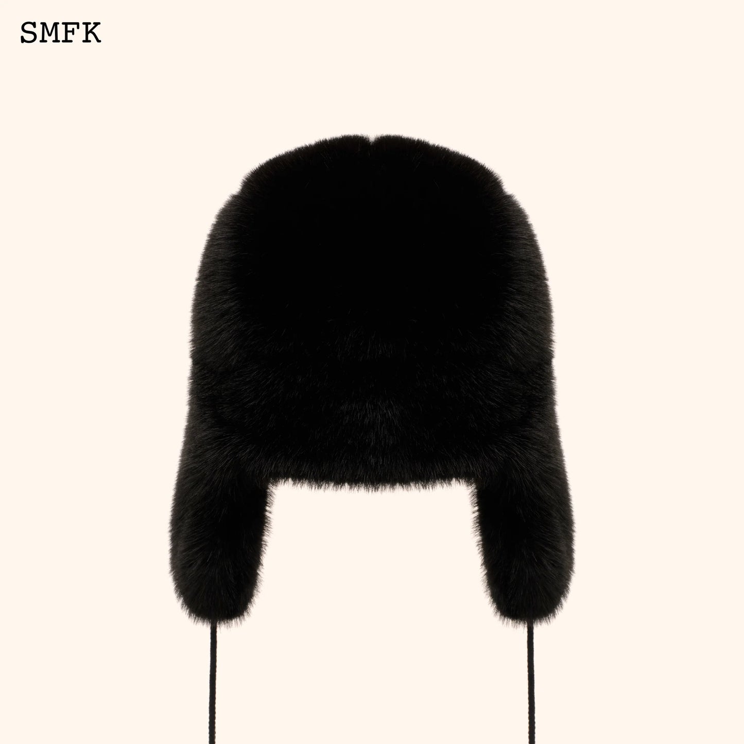 SMFK COMPASS CROSS WINTER FAUX FUR HAT IN BLACK