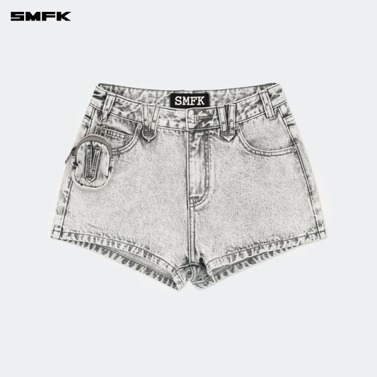 SMFK COMPASS WILD CLASSIC TARPAN DENIM SHORTS GRAY