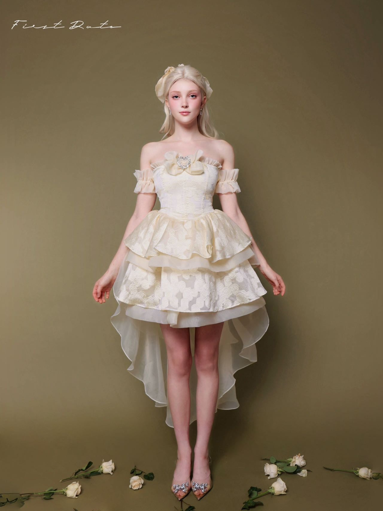 FIRST DATE Isabella Lace-Up Back Princess Gown