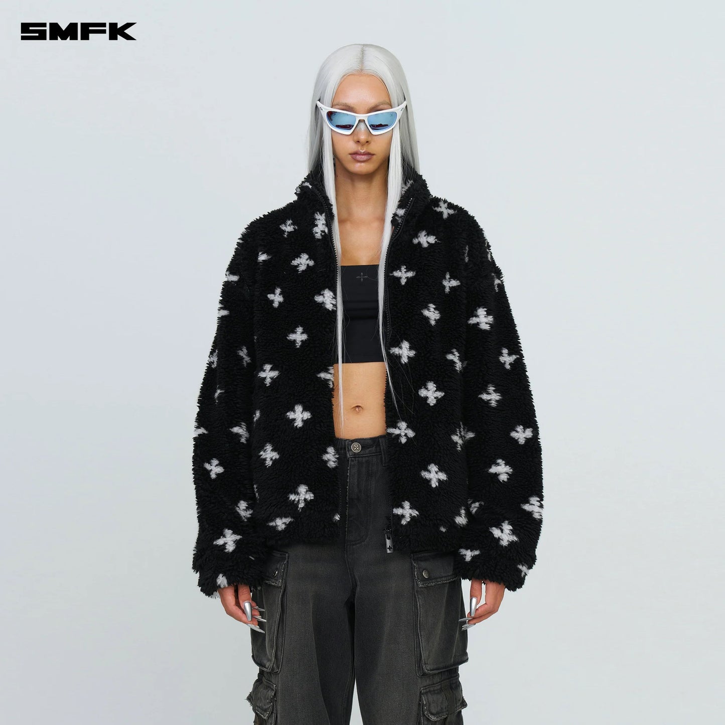SMFK COMPASS BLACK GARDEN OUTDOOR FURRY JACKET
