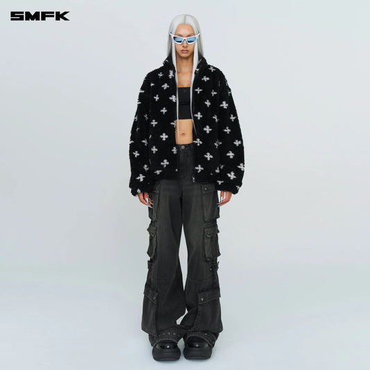 SMFK COMPASS BLACK GARDEN OUTDOOR FURRY JACKET
