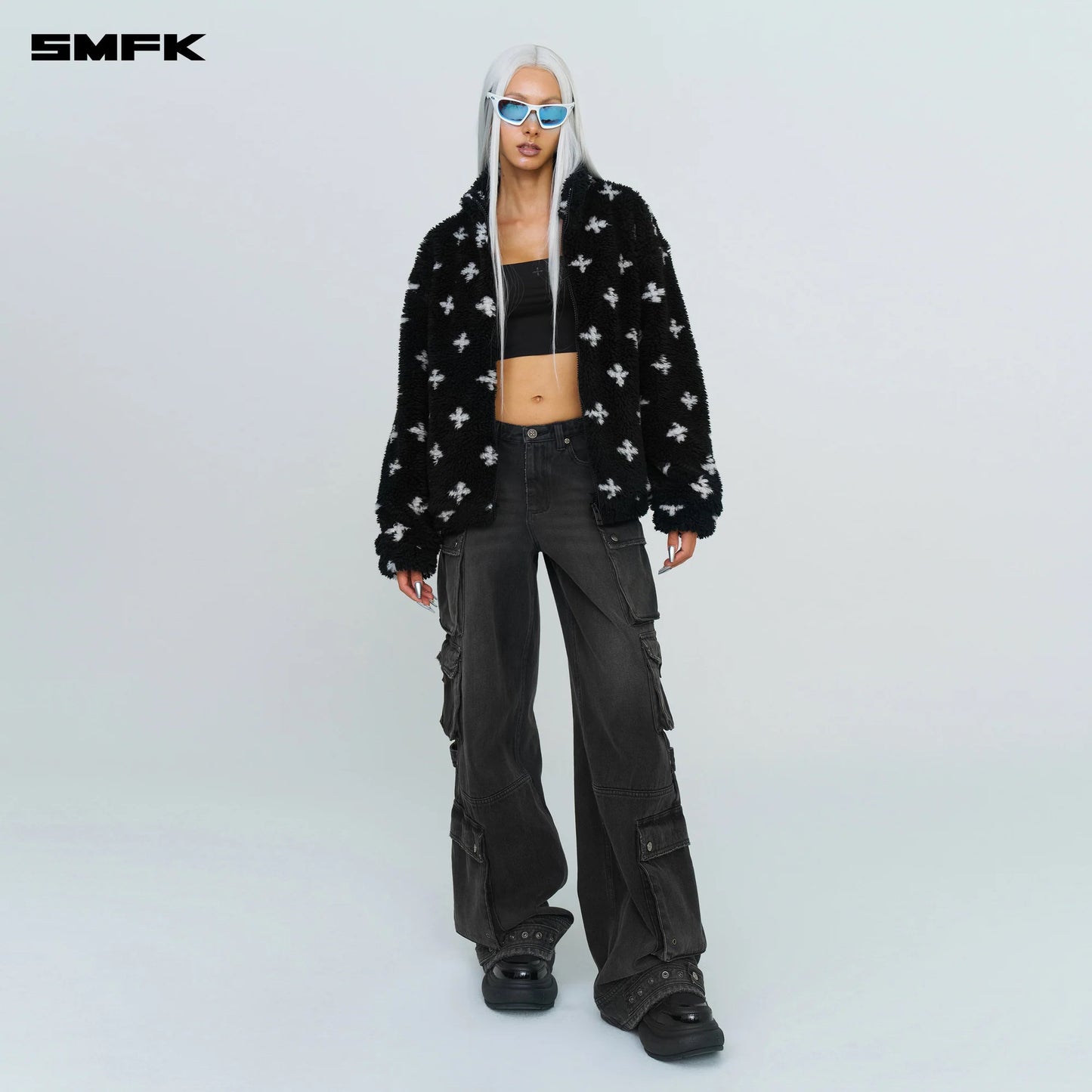 SMFK COMPASS BLACK GARDEN OUTDOOR FURRY JACKET
