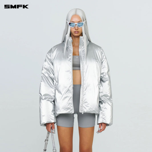 SMFK FUTURE X-STORM AIR BUBBLE PUFFER JACKET IN SILVER