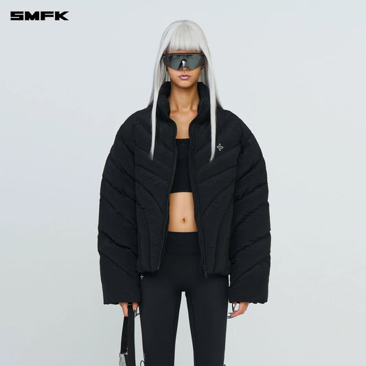 SMFK FUTURE STORM WIDE DOWN PUFF JACKET IN BLACK