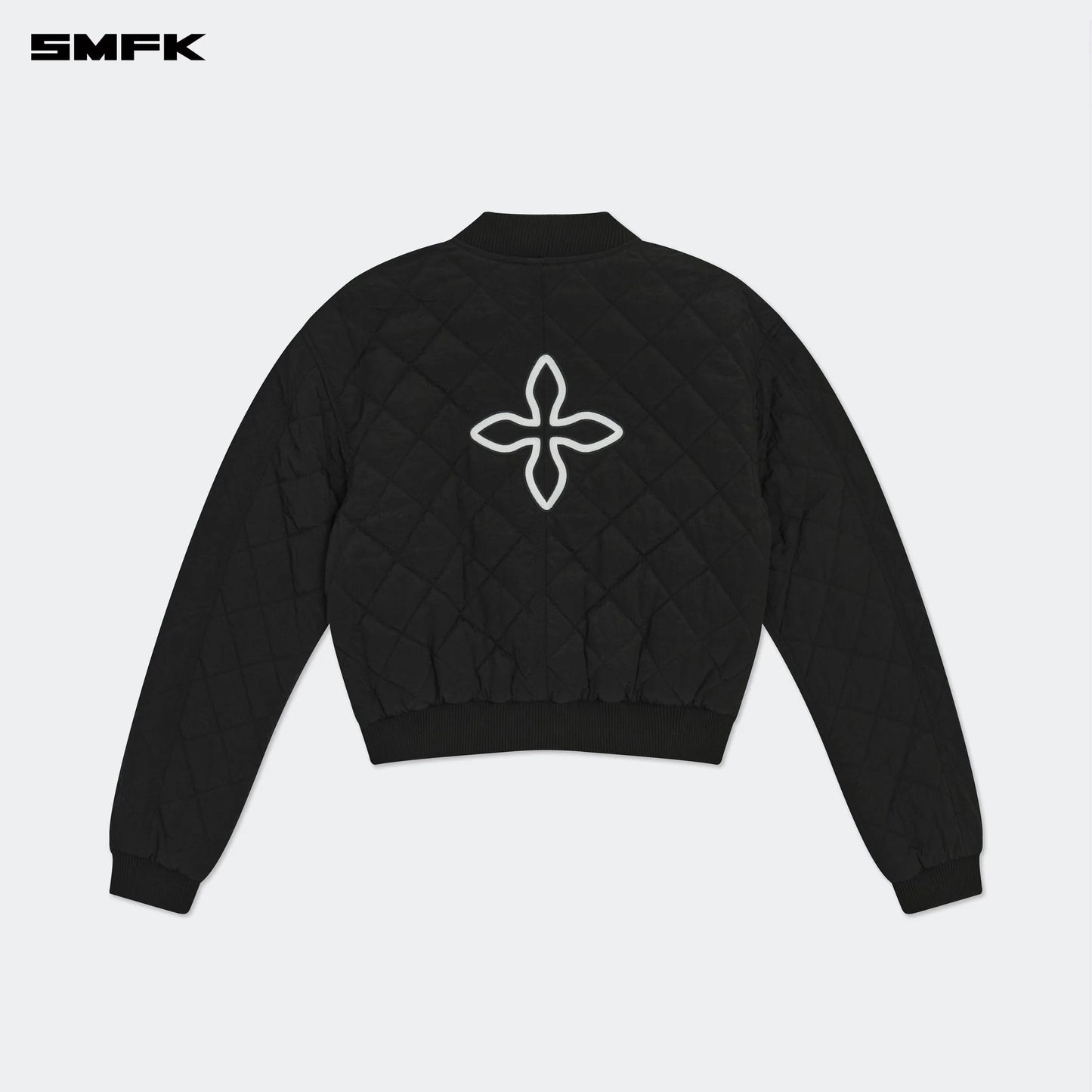 SMFK COMPASS WINTER BADGE BASEBALL JACKET IN BLACK
