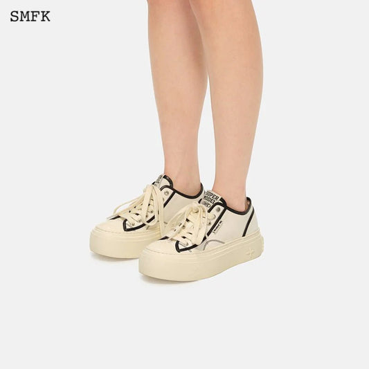 SMFK RETRO COLLEGE LOW TOP BOARD SHOES WHITE