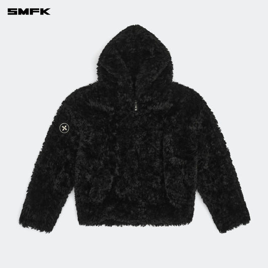 COMPASS SNOWMAN CLASSIC FAUX FUR JACKET BLACK