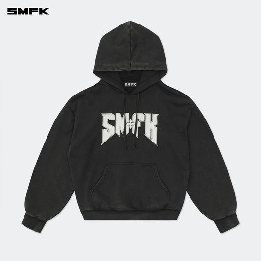COMPASS METAL ROCK LOOSE HOODIE BLACK