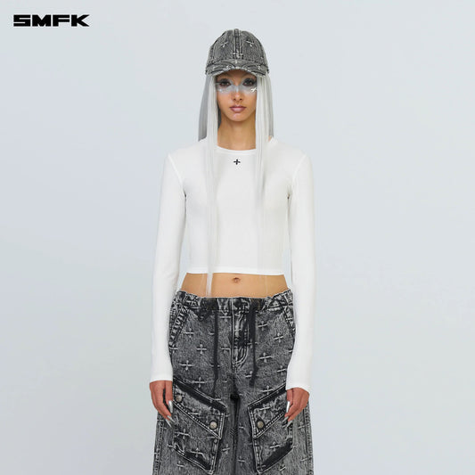 SMFK COMPASS HUG TIGHT SPORTS TOP IN WHITE