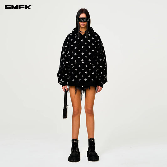 COMPASS BLACK GARDEN WIDE HOODIE - BLACK GARDEN